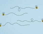 Bee Vinyl Decal Set - Nursery Wall Decal Set