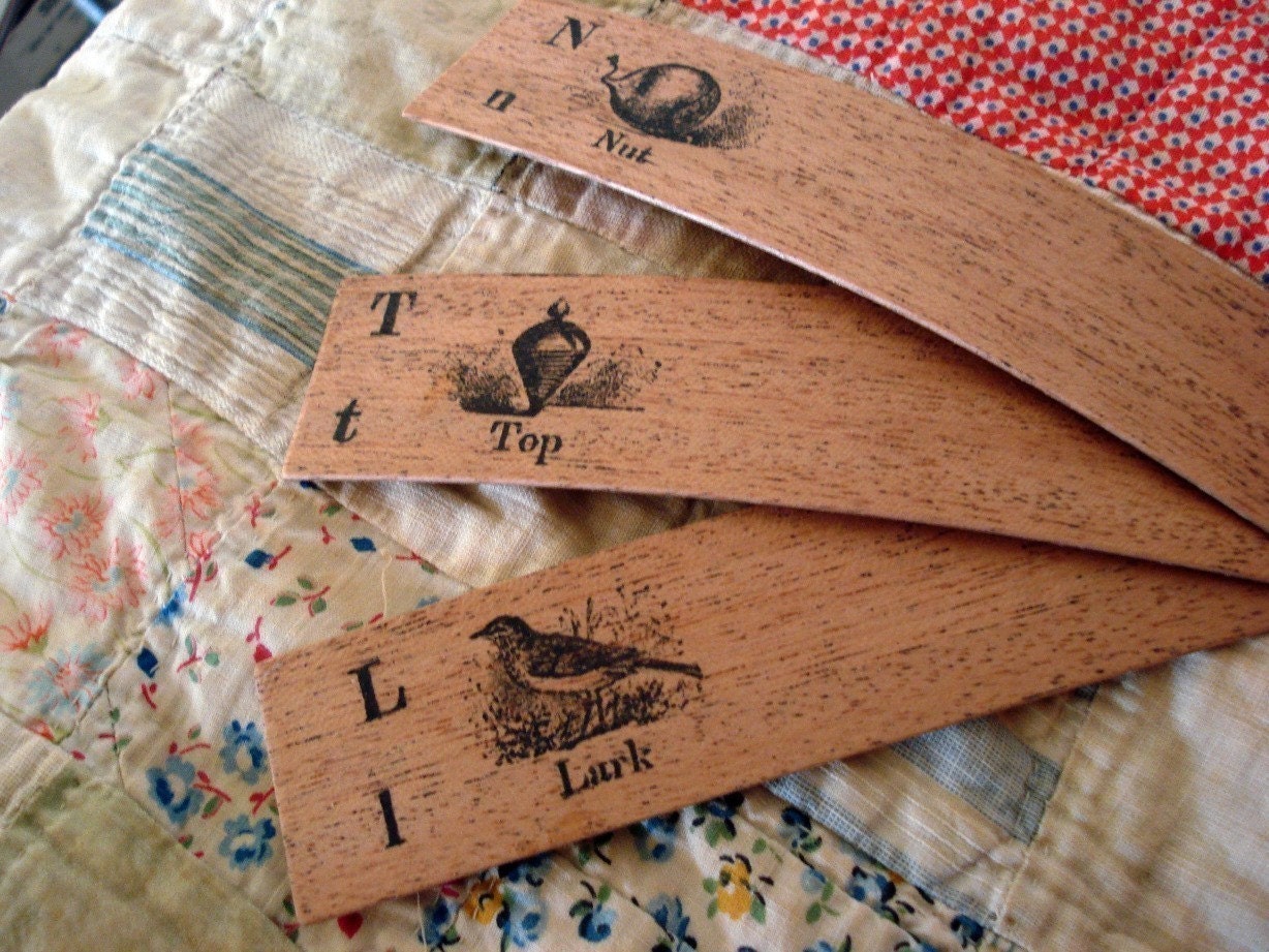 Wooden Bookmarks - children's alphabet
