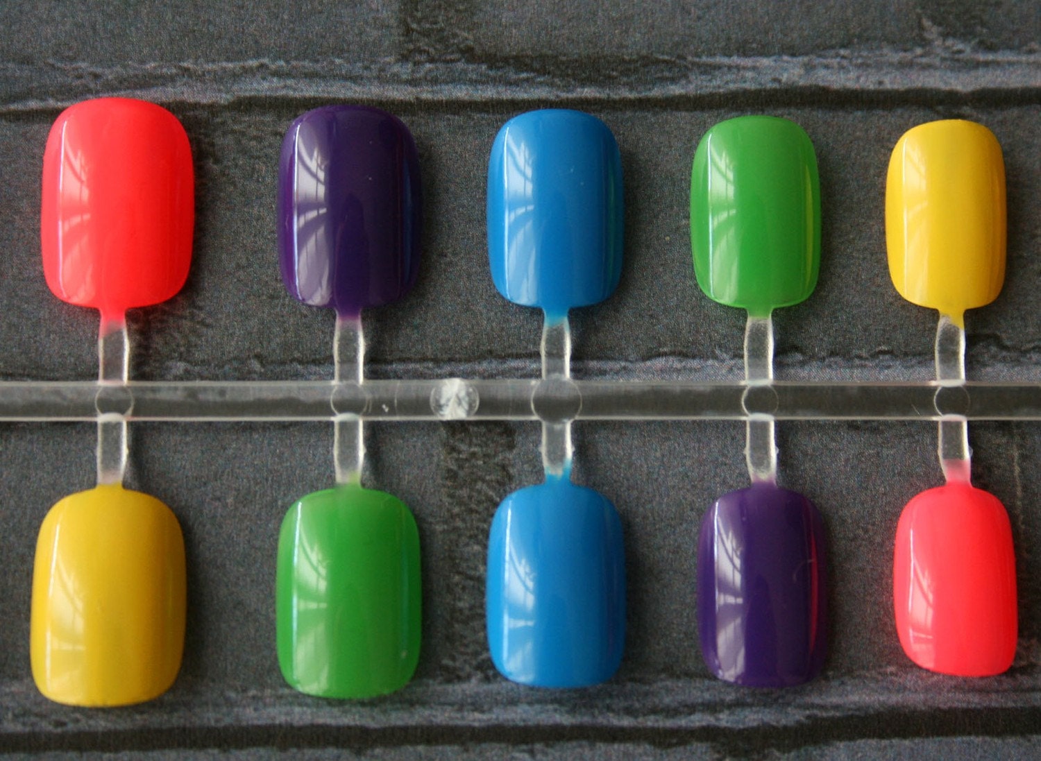 Japanese Nail Art- Rainbow Skittles Press On Nails