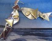 Handmade Sterling Earrings with 14K Gold Accents and Posts Handmade etsy metal jewelry