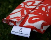 Reusable eco friendly washable Snack Bag - red/orange flowers on white