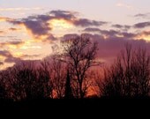 Sunset Photo 5x7 Lavender Sunset  5x7 inch Glossy Photograph Print