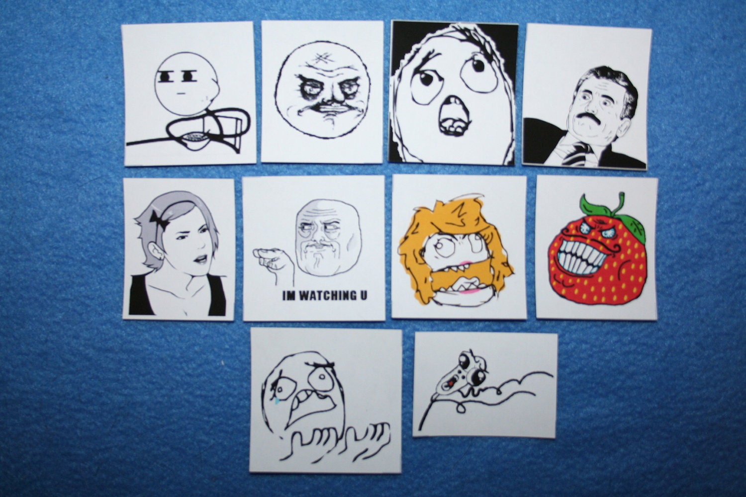 Rage Face Magnets Set of 10 Includes Cereal Guy, No Me Gusta, Kid, Why, Seriously Female, Im Watching U, and more