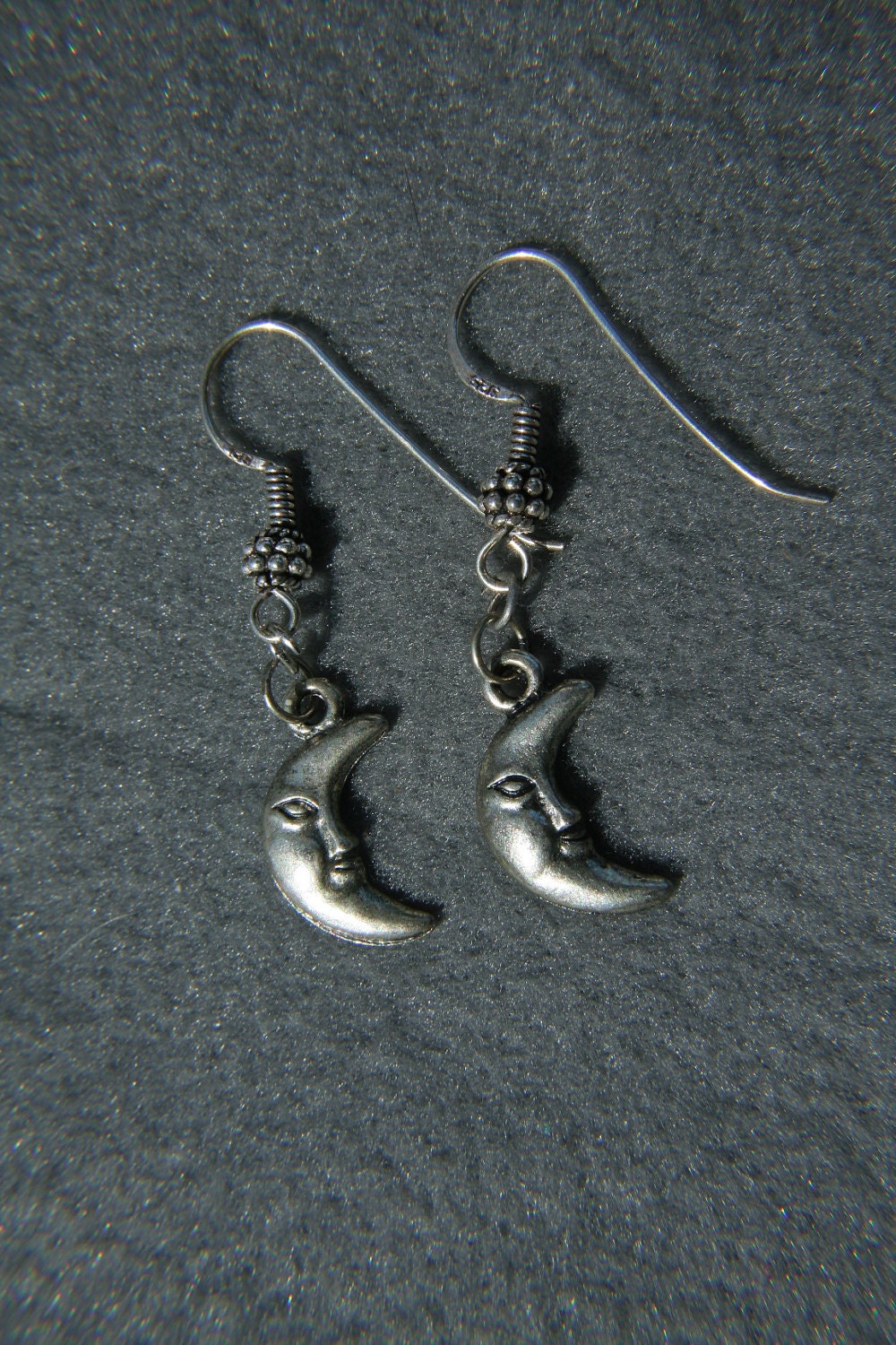 Moon Earrings - Man in the Moon Fishhook Ear Wires