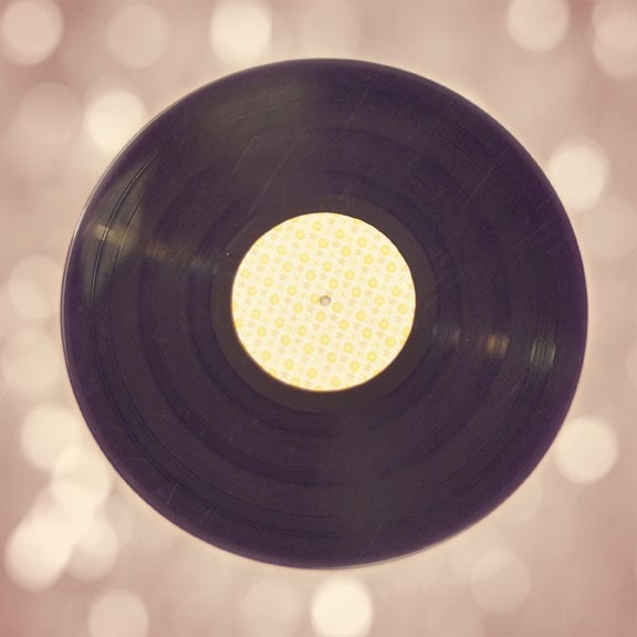 Sweet Melody - 5 x 5 Fine Art Photograph - retro music record album pink home decor print