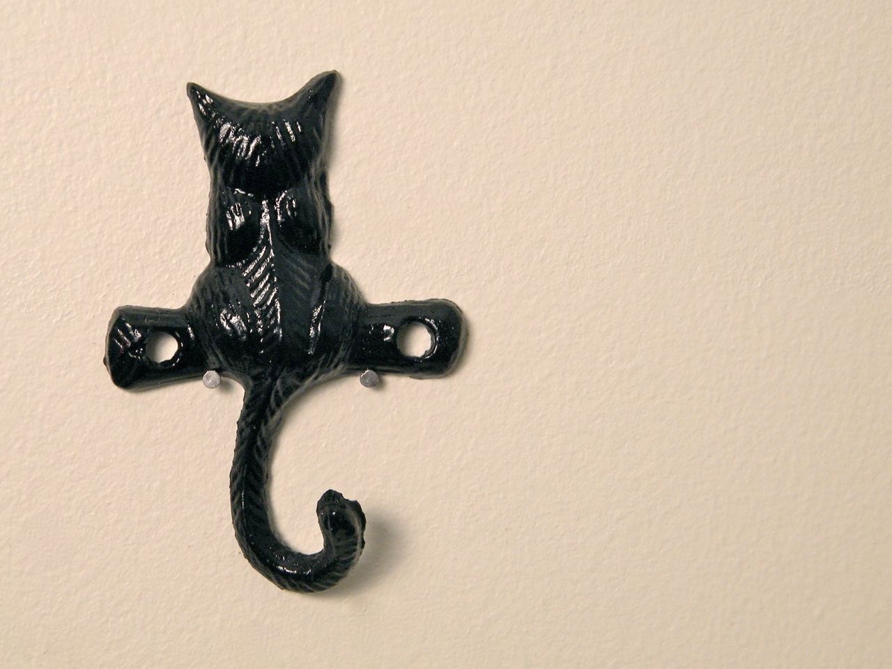 lil' kitty wall hook, black