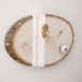 wooden jewelry hanger, peach and gold