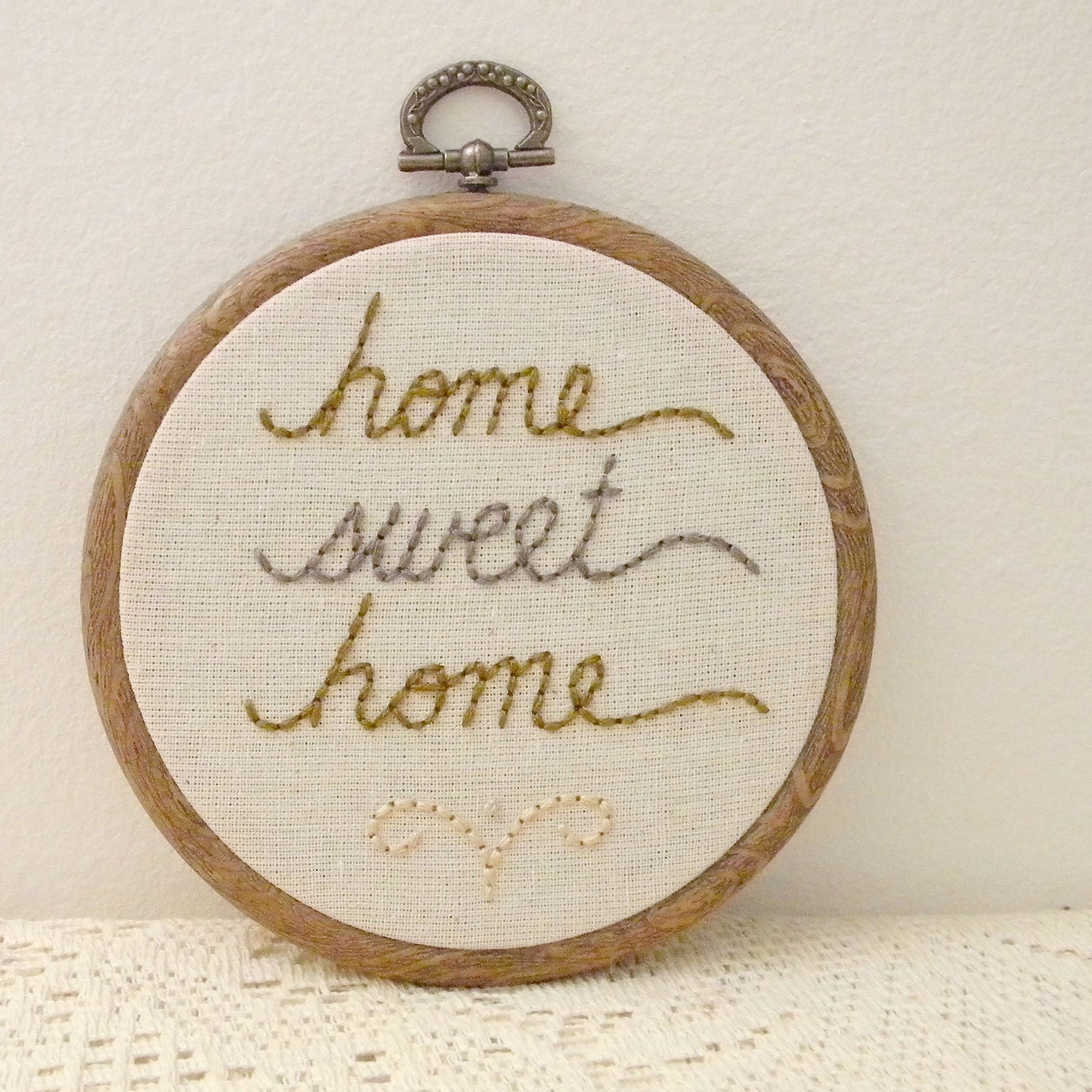 home sweet home, embroidered wall art