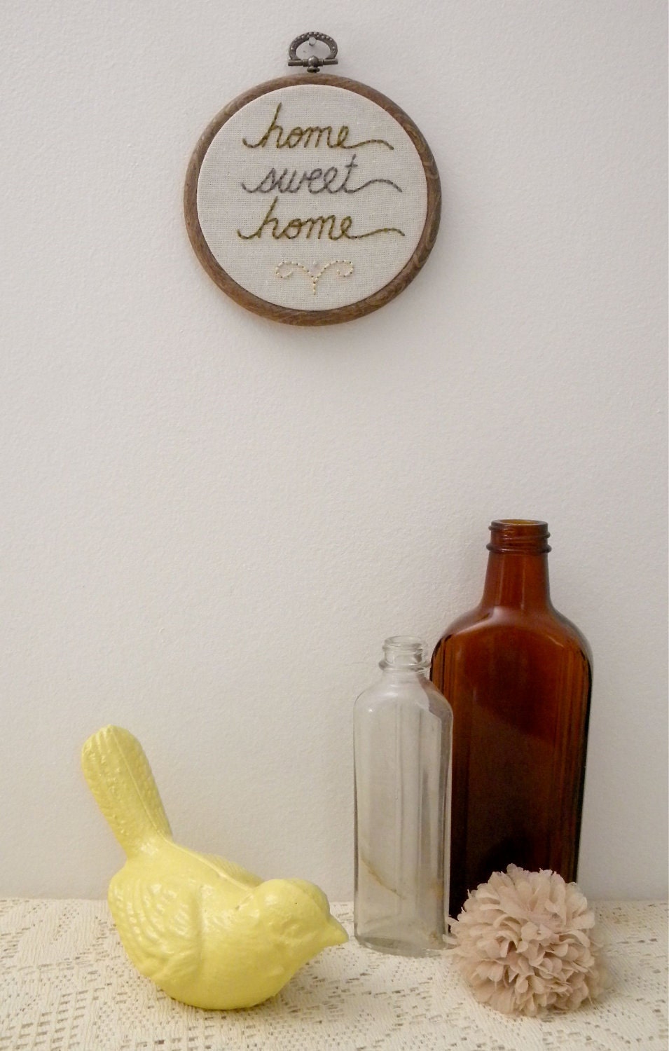 home sweet home, embroidered wall art