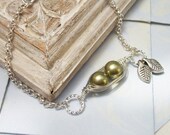 Sweet 2 Peas In A Pod Silver Bracelet 2,3 Or 4 Swarovski Pearls Choose Your Color Or Beads. Ideal Gift For Mom Gr