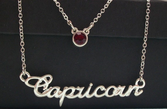 Capricorn Double Strand Silver Zodiac Necklace