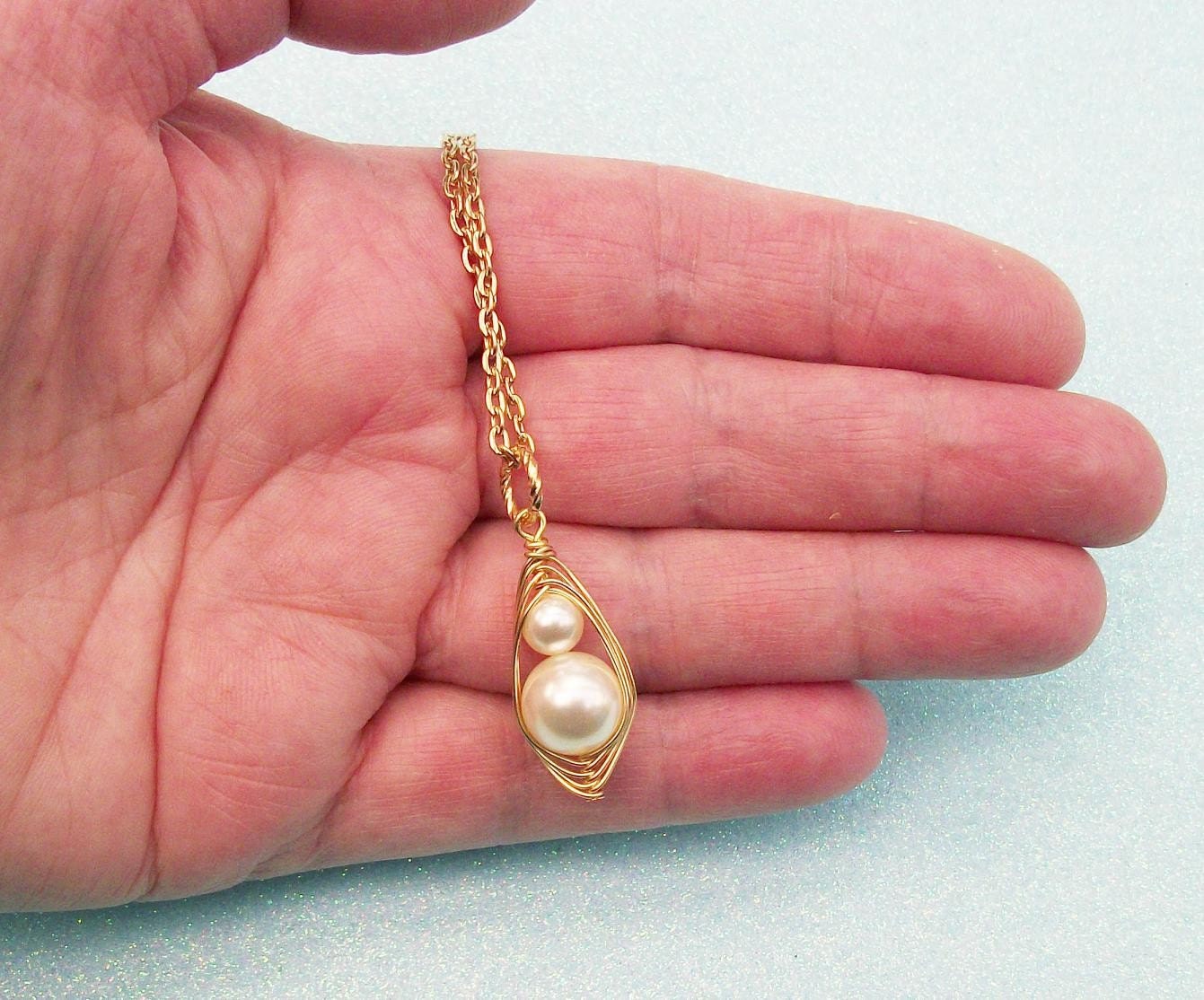 Mother And Child  Pendant Swarovski  Pearls
