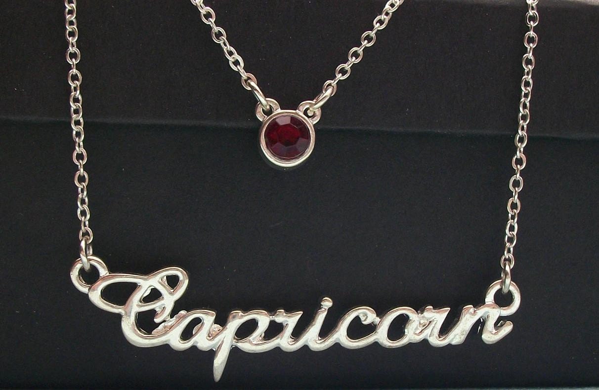 Capricorn Double Strand Silver Zodiac Necklace