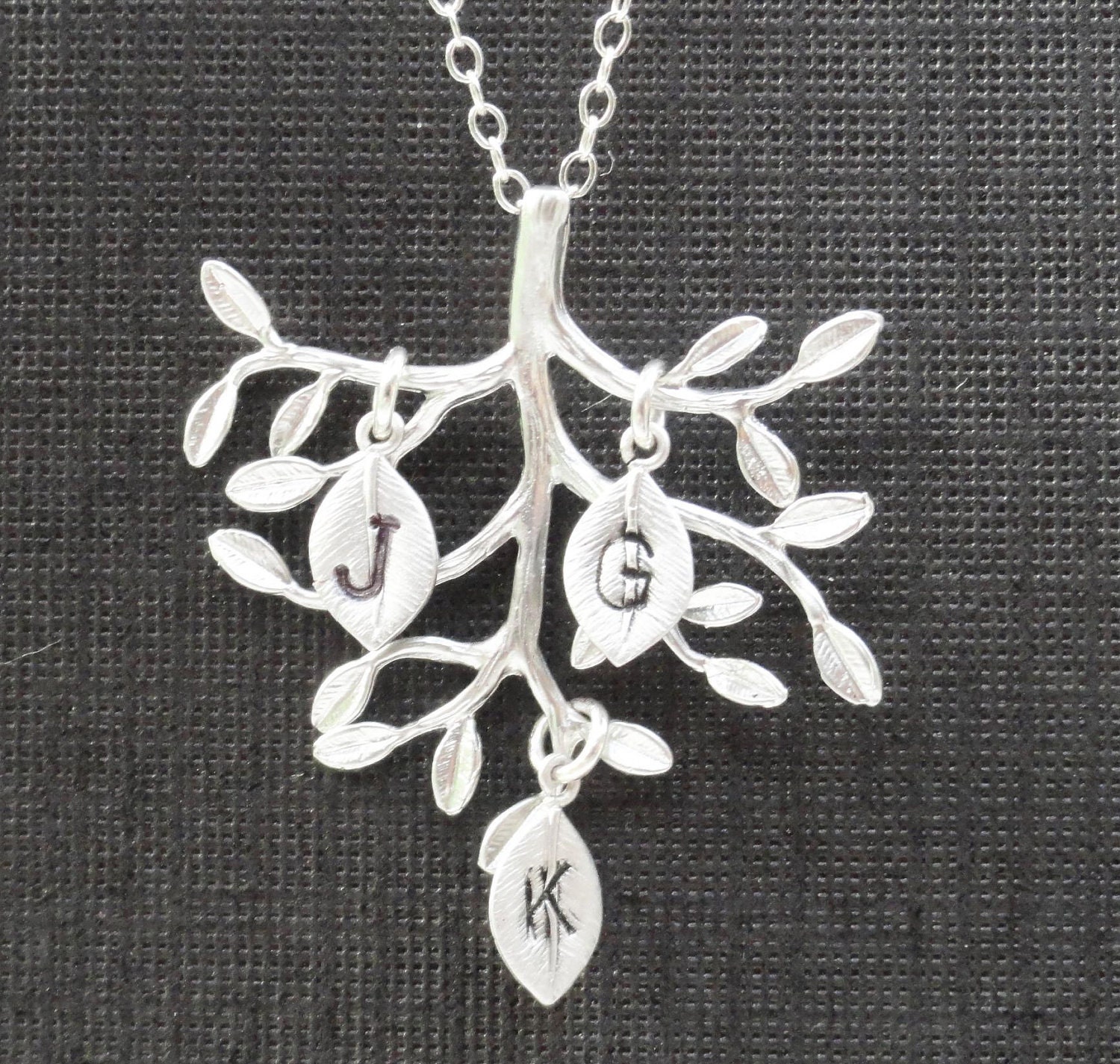 Personalized Necklace - Family Tree Sterling Silver Necklace Custom Necklace