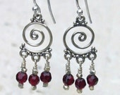 Garnet Swirl Earrings