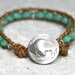Beaded Leather Bracelet with Glass and Sterling Silver