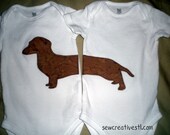 Wiener Dog Dachshund Twin Onesie Set