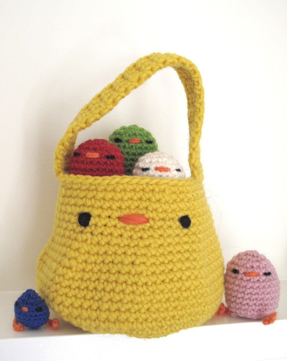 baby bird basket bag crochet pattern - PDF