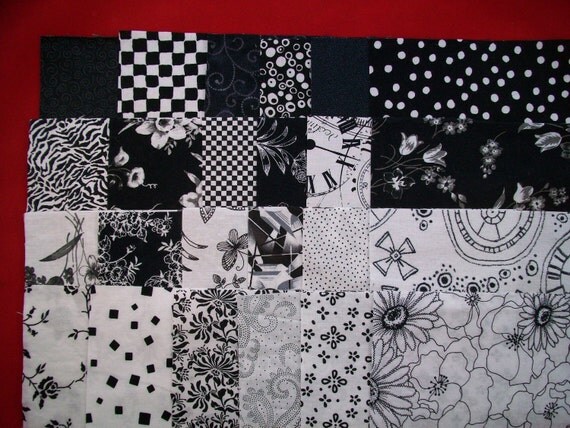 Black and White Fabric Jelly Roll by piecemakerquilts on Etsy