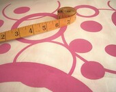 Loop da loop - hand screen printed large quarter - Fuchsia Pink on White