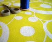 Loop da Loop - hand screen printed skinny quarter - White on Acid Yellow