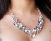 SALE--Wedding Jewelry Bridal Necklace Rock Crystal Necklace Multicolor Gemstone Bridal Jewelry Handmade by Truly Enchanted--PASCALE