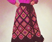 INSTANT DOWNLOAD PDF Crochet Pattern  Mosaic Granny Squares Skirt Vintage