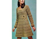 INSTANT DOWNLOAD PDF Vintage Crochet Pattern   Empire Mini Dress   Retro