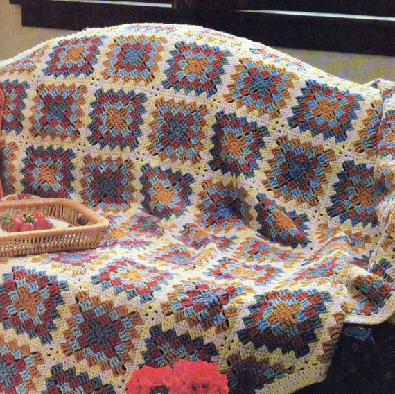 INSTANT DOWNLOAD PDF Vintage Crochet Pattern Chimney Sweep Afghan Blanket Throw Retro