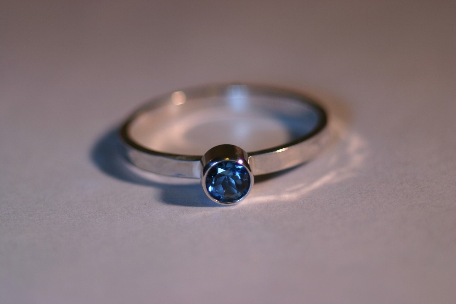 WDW - All Birthstones Available - Silver Ring with 4mm Gemstone - Made to Order