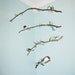 Bird Mobile - branches - 4 tiered - baby bird - in blue, green, brown, cream, and white