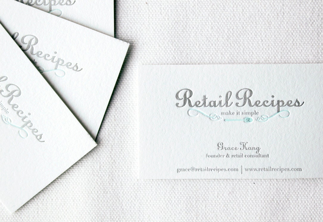 Custom Letterpress Business Cards. Set of 100