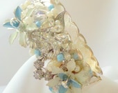Something Blue Assemblage Bracelet Vintage Jewels for Your Vintage Inspired Wedding, Gift Idea for Her