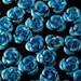 Blue Rose Flower Beads 50 Pieces 8mm