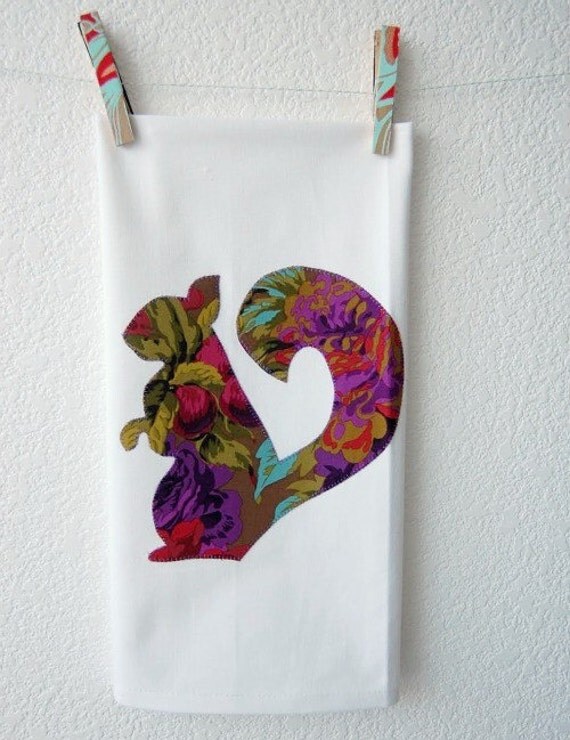 squirrel tea towel