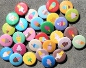 Ice Cream Buttons Set of 30 Pinbacks Badges 1 inch