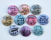Colorful Musical Notes Set of 10 Pinback Buttons Badges 1 inch
