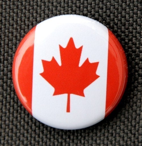 Canadian Flag - Button Pinback Badge 1 inch