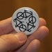 Trust No One Button Pin Badge 1 1/2 inch