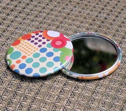 Abstract Color Dots Pocket Mirror 2 1\/4 inch
