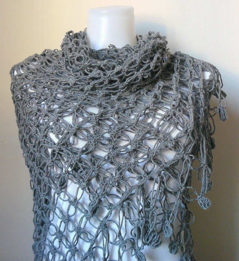 Dark grey shawl - charcoal cotton shawl Send with DHL Express