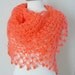 Coral mohair shawl