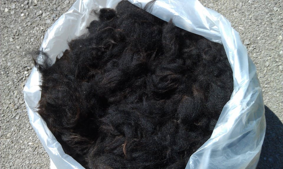Washed Alpaca Fiber - Black