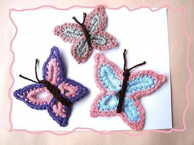 INSTANT DOWNLOAD Crochet Pattern PDF120, Easy Butterfly Applique