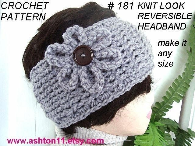 INSTANT DOWNLOAD Crochet Pattern PDF 181-  Reversible Knit look Headband- make it any size