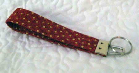 Red with Yellow Polka Dot Key Fob