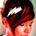 Lightning Bolt Headband Silver Leather Super Hero Wizard comic pop Rock Punk metallic black felt handmade by sewZinski on Etsy