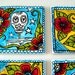 Ceramic Coasters Tiles Day of the Dead Sugar Skulls Folk Art Flowers Mexican dia de los muerto calavera hand painted