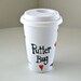 Pet Portrait Custom Ceramic Travel Mug Cat Dog Bird Puppy Kitten Animals Personalize Painted by sewZinski