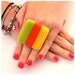 Big Glass Ring - bold oversized handmade adjustable cocktail ring - SUMMER FUN - 1.8 inch